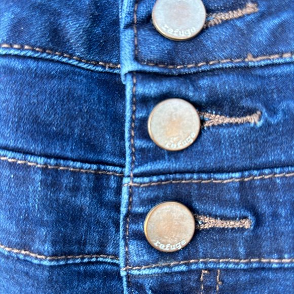 Refuge High Waist Skinny 3 Button Stretch Distressed Denim Jeans Size 31x27 - Picture 5 of 8